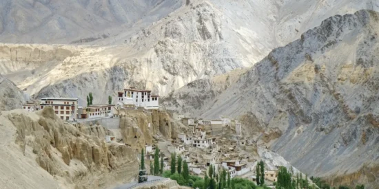 pic of monastery on cliff seen on a mindful 'not so fast' ladakh motorcycle tour