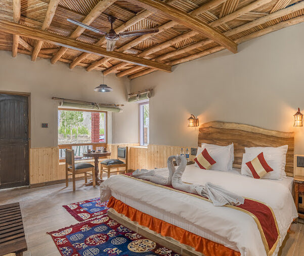 bed room at mud house in tabo village in spiti valley