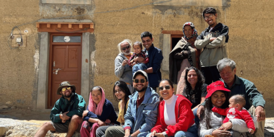 tourist group with locals on experiential spiti valley tour with yoloO life